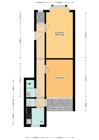 Floorplan - Groen van Prinstererstraat 58, 3131 GG Vlaardingen
